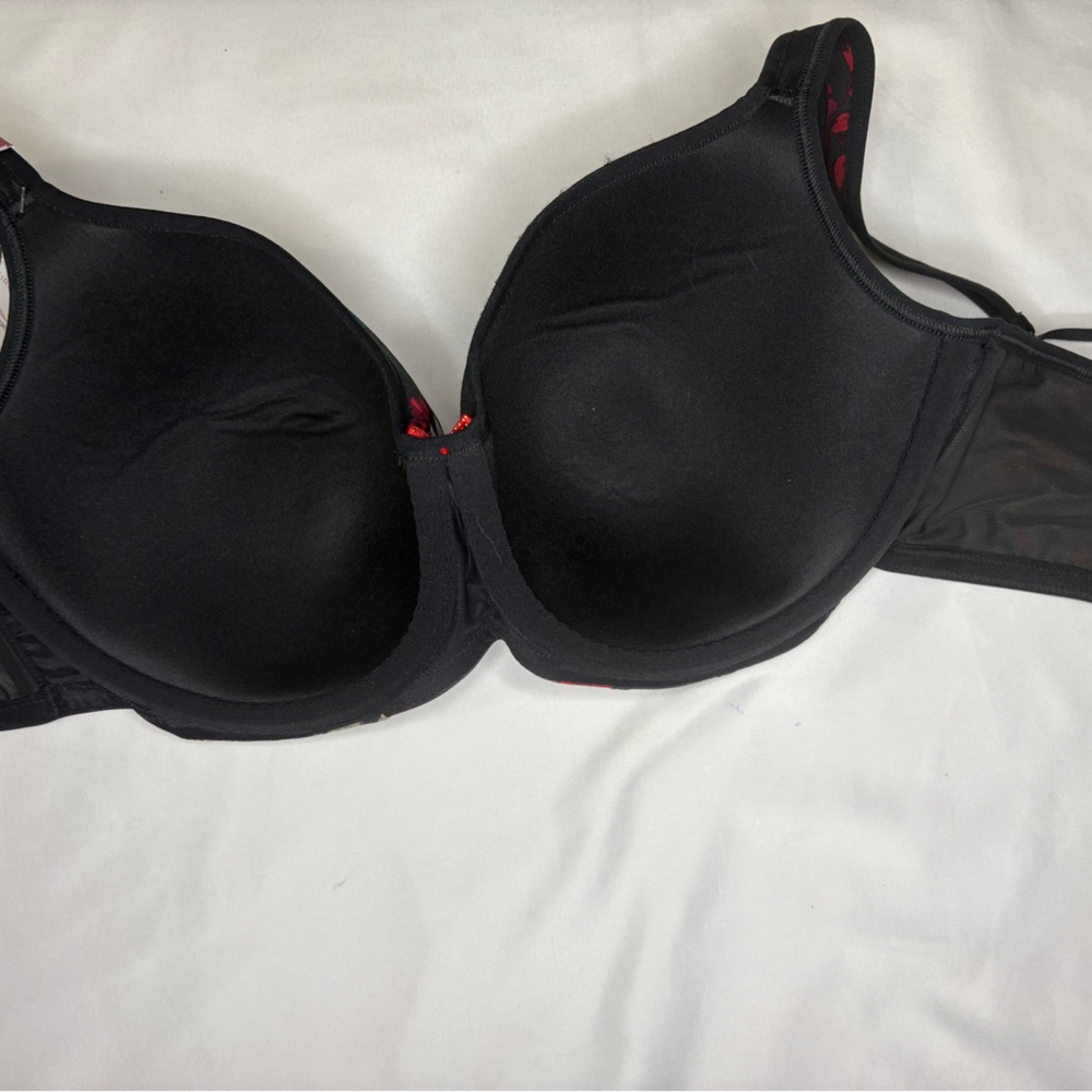 The Modern Cacique‎ Collection  Black and Red Floral Bra NWT Size 42C NWT - Picture 5 of 5
